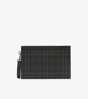 City Check Zip Pouch in Iron grey - Men, Cotton, Technical