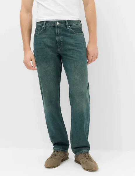 Marks & Spencer Relaxed Straight Fit Jeans Green Tint