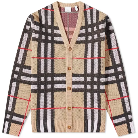 Harriford Pique Check Cardigan