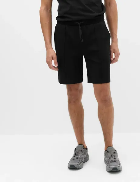 Marks & Spencer Cotton Rich Ultimate Mid Length Shorts Black