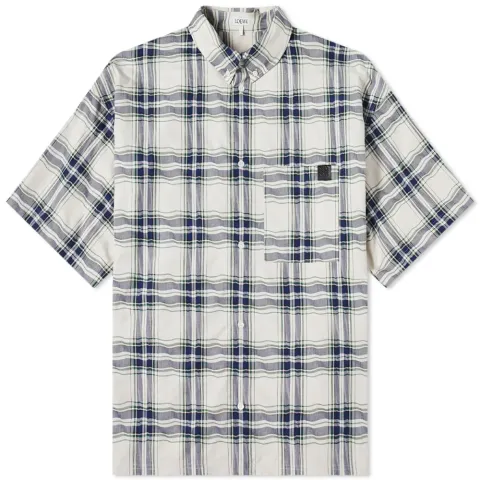 Short Sleeve Patchwork Check Shirt