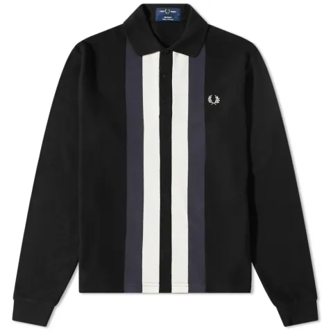Long Sleeve Striped Polo Shirt