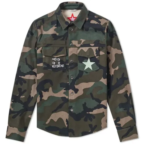 Jamie Reid Punk Star Military Shirt Jacket