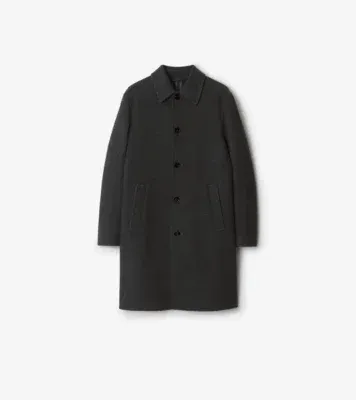 Mid-length Wool Car Coat in Charcoal grey