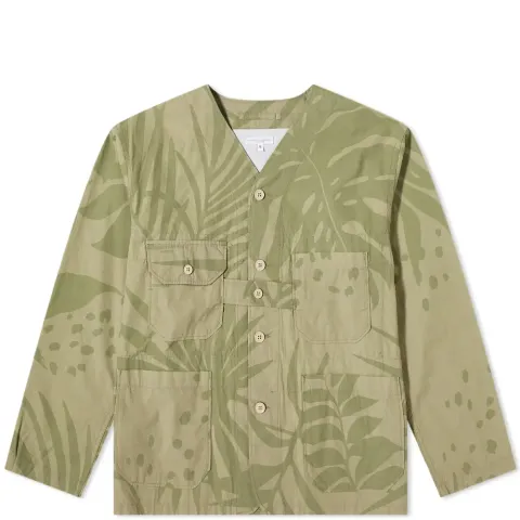 Leaf Print Cardigan Jacket