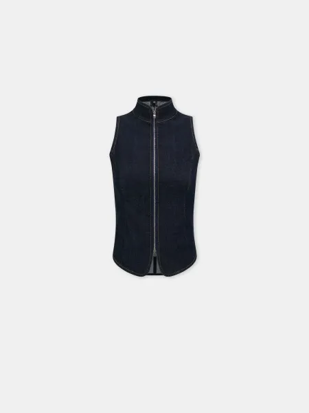 WOMEN - WOMEN'S AMIRI RAW DENM ZIP TOP - Raw Indigo