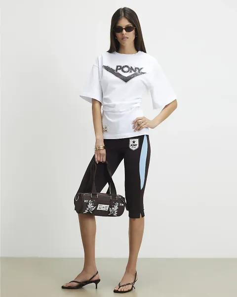 River Island Pony Ruched Side T-Shirt