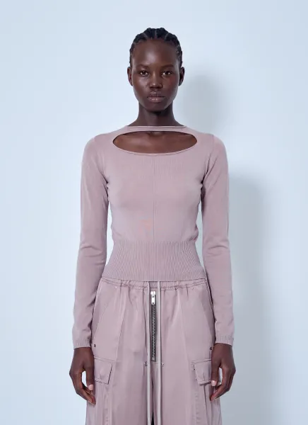 Rick Owens Slashed Cropped Pull Top