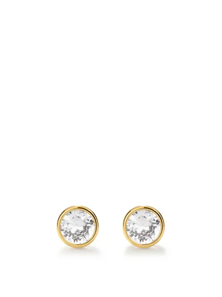 Stainless Steel Bezel Tennis Stud Earrings