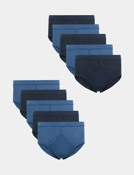 Marks & Spencer 10 Pack Essential Cotton Briefs Navy/Blue