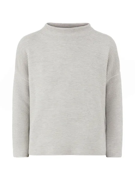 Organic Cotton Blend Funnel Neck Bracelet Sleeve Sweater - Sea Salt