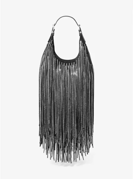 Michael Kors Limited-Edition Nolita Small Studded Fringe Suede Hobo Shoulder Bag