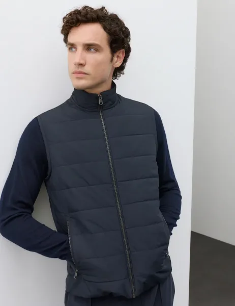Autograph Regular Fit Cotton Rich Hybrid Gilet Dark Navy