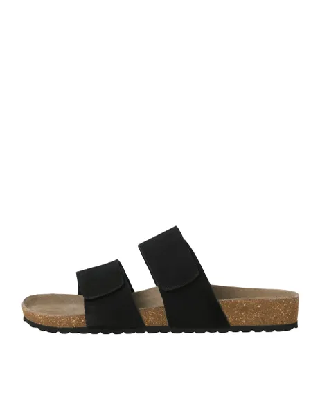 Jack & Jones Suede Two Strap Sandals Black