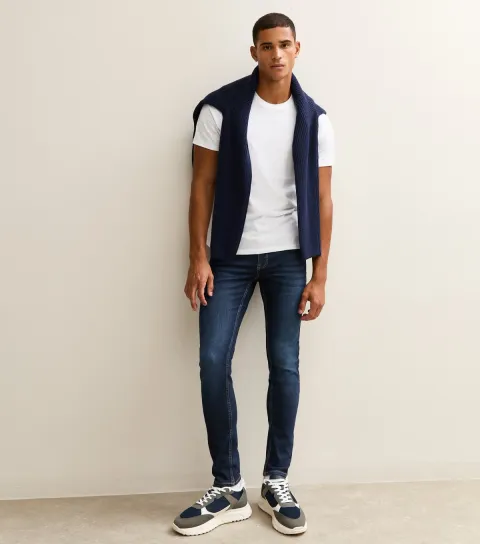 Men's Indigo Blue Regular Fit Skinny Leg Jeans
