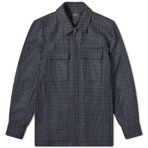 A.P.C. Thibault Check Wool Zip Jacket