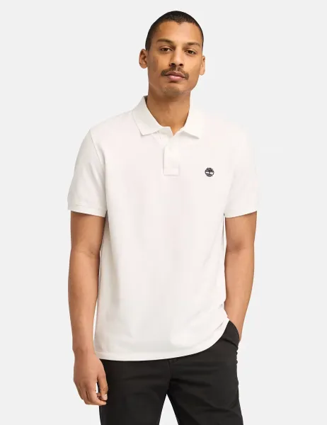 Timberland Pure Cotton Pique Polo Shirt White