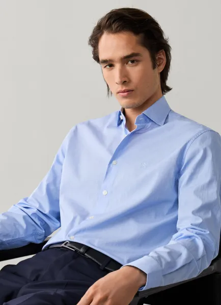 Hackett Tailored Fit City Solid End-on-End Shirt