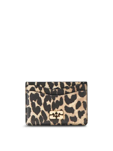 GANNI Bou Leopard Printed Card Holder