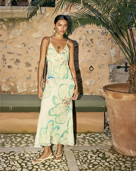 River Island Floral Embellished Slip Maxi Dress