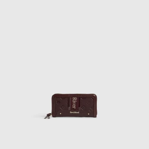 River Island Burgundy Webbing Panelled Zip Around Purse