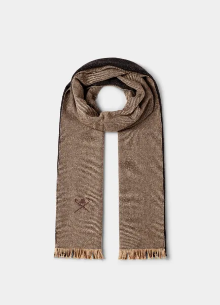 Hackett Wool-Silk Blend Logo Scarf - Made in Italy