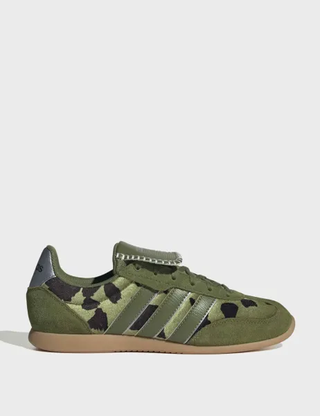 Adidas Barreda Lo Leather Animal Print Trainers Green Mix