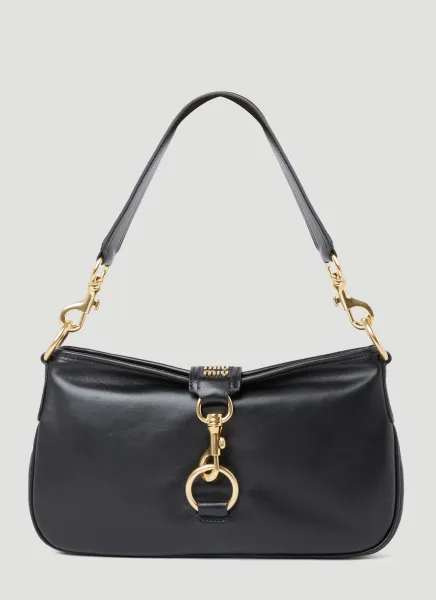Logo Plaque Leather Shoulder Bag