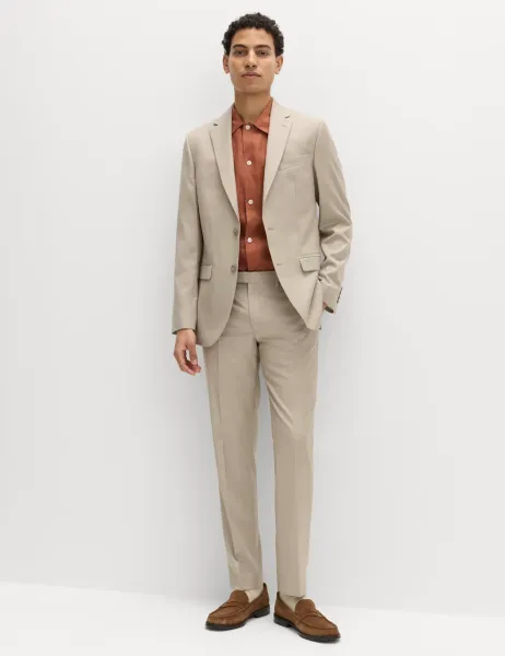 Marks & Spencer Slim Fit Stretch Ultimate Suit Trousers Neutral