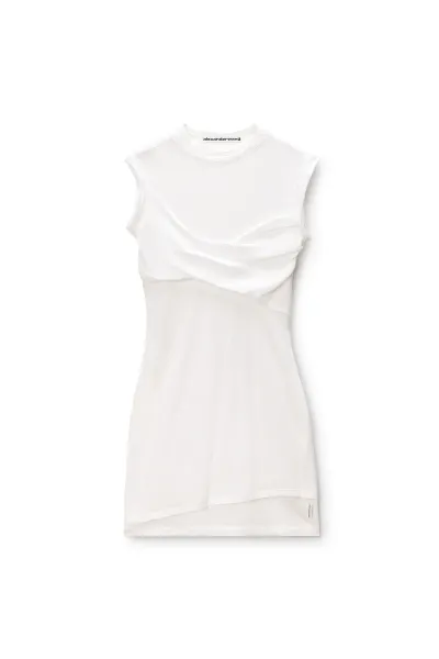 SLEEVELESS LAYERED TWISTED BUST MINI DRESS