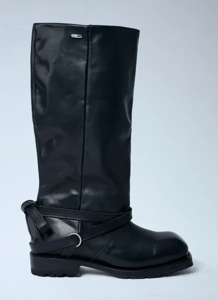 High Engine Leather Boots