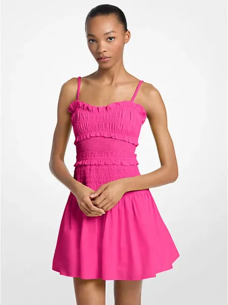 Smocked Cotton Poplin Tank Dress