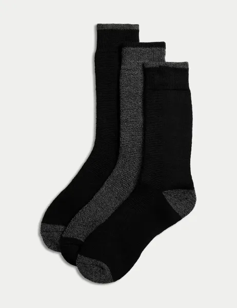 Marks & Spencer 3 Pack Heatgen Maximum Warmth Thermal Socks Black