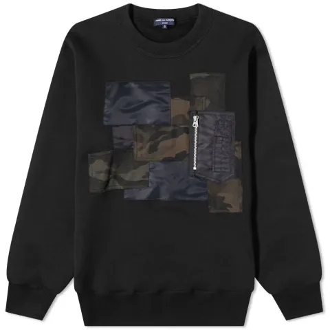 Mulit Patch Zip Pocket Crew Sweat