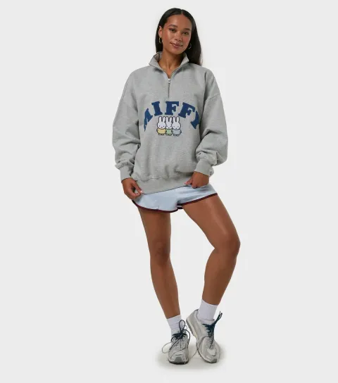 Skinnydip Women's Grey Miffy Quarter Zip Sweatshirt