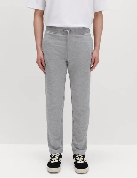 Marks & Spencer Cotton Rich Straight Leg Joggers Grey Marl