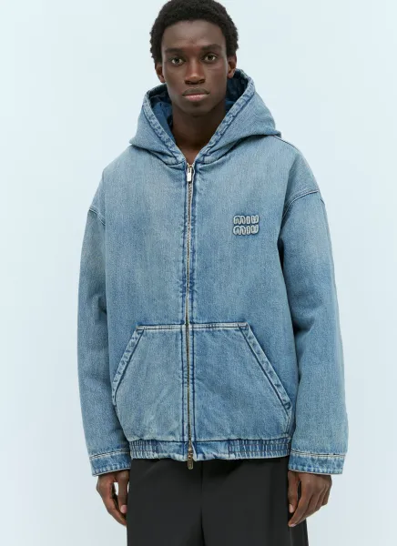 Denim Padded Hooded Jacket