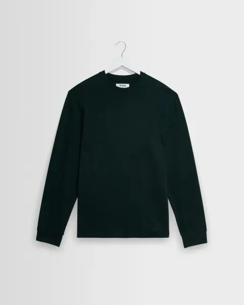 Wax London Hayden - Dark Green Emorised Cotton Long-Sleeve t-Shirt