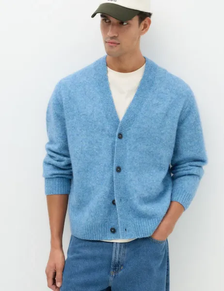 Marks & Spencer Lofty Knitted Cardigan Mid Blue