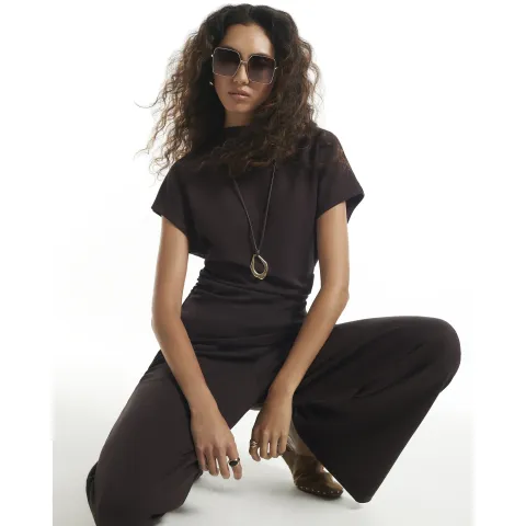 River Island Premium High Neck Ruched Top