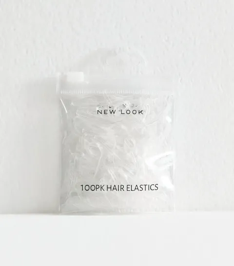 Transparent Pack of 100 Elastic Hair Bands