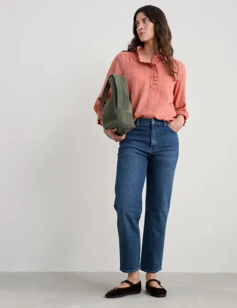 Seasalt Cornwall Mid Rise Straight Leg Ankle Grazer Jeans Blue