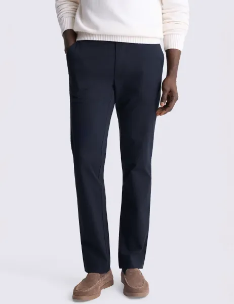 Moss Slim Fit Cotton Rich Stretch Chinos Navy