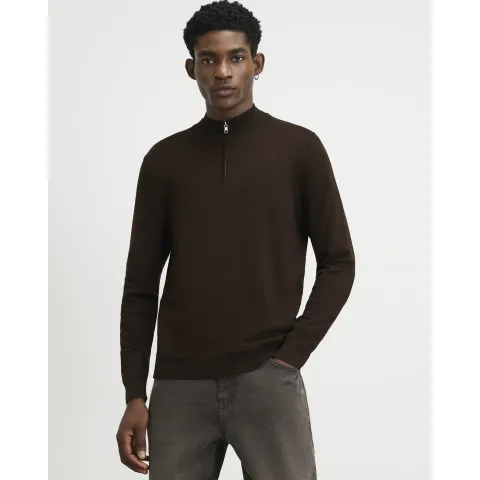 River Island Slim Fit Half Zip Jumper