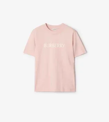 Logo Cotton T-shirt in Bouquet pink