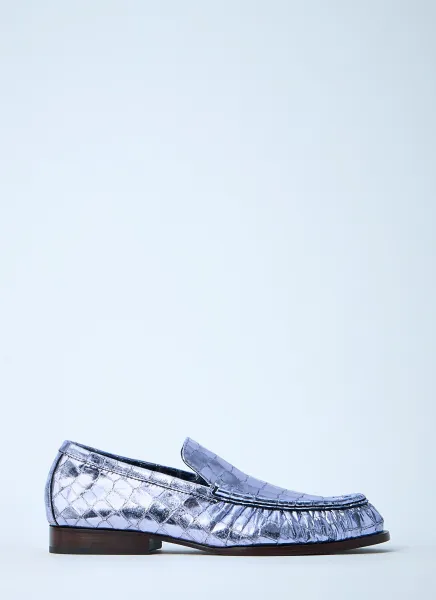Croc-Embossed Loafers