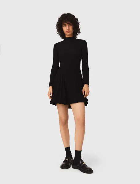 High-neck short skater dress