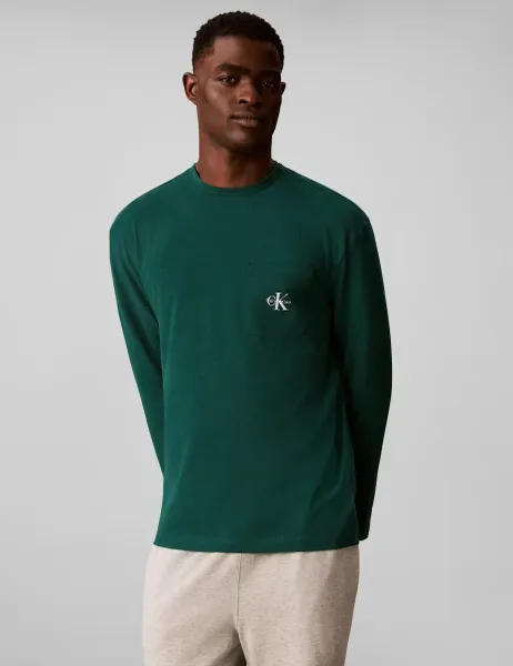 Calvin Klein Cotton Rich Crew Neck Sweatshirt Green