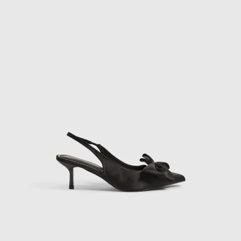River Island Bow Kitten Heel Court Shoes