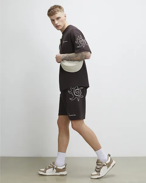 River Island Cotton Blend Regular Fit Roping Shorts